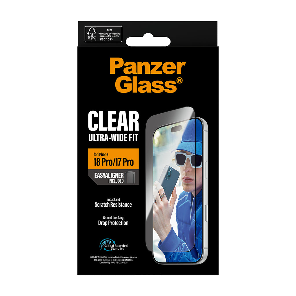 PanzerGlass ® Screen Protector iPhone 2026 Pro | 17 Pro | Ultra-Wide Fit w. EasyAligner Protection d'écran transparent 1
