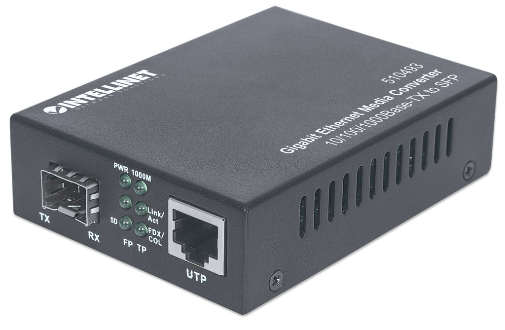 Intellinet 510493 Convertisseur de Support Réseau 1000 Mbit/s, Noir