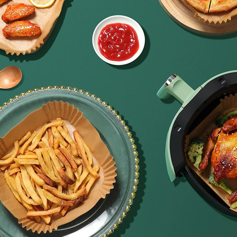 100x WKŁAD AIR FRYER PAPIER WKŁADY PAPIEROWE DO FRYTKOWNICY BEZTŁUSZCZOWEJ