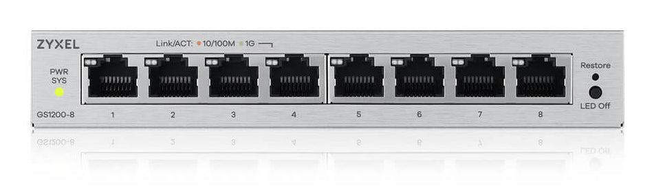 Zyxel GS1200-8V3 Managed L2 Gigabit Ethernet (10/100/1000) Desktop Grau