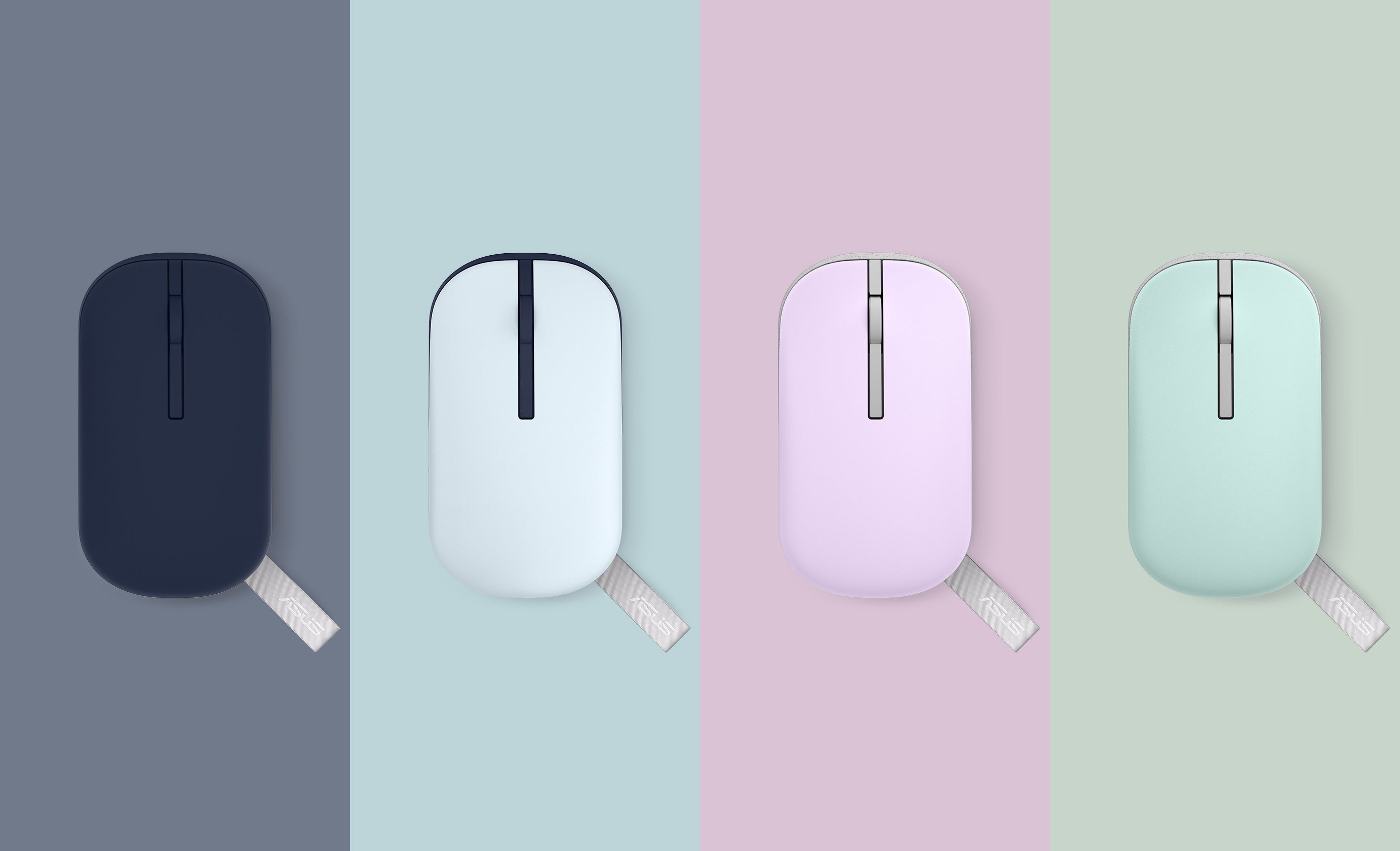 ASUS Marshmallow Mouse MD100 souris Bureau Ambidextre RF sans fil + Bluetooth Optique 1600 DPI