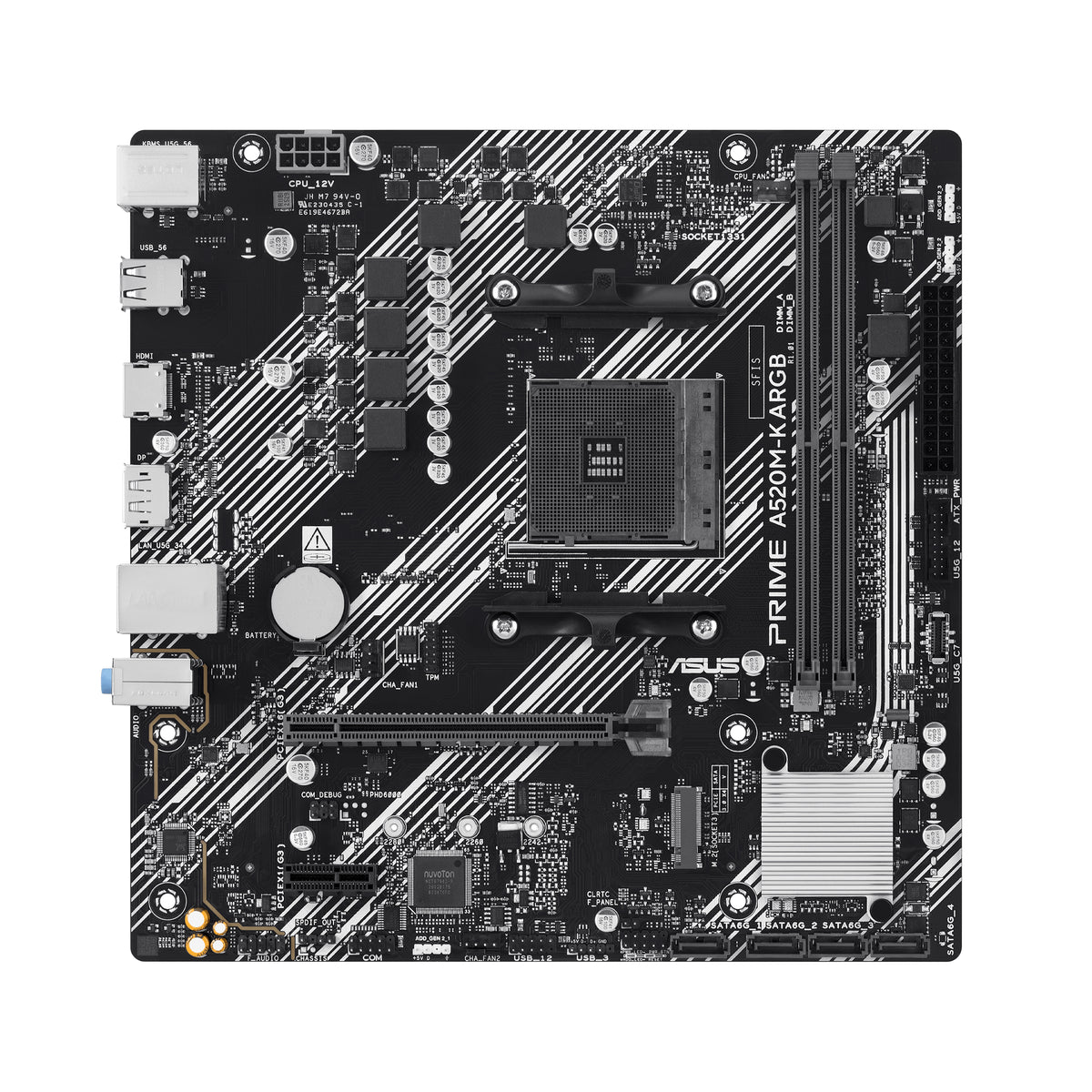 ASUS PRIME A520M-K ARGB AMD A520 Emplacement AM4 micro ATX