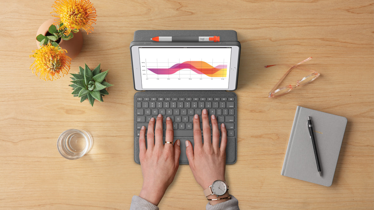 Logitech Combo Touch Tastatur og folio-kasse 5-niveau Kablet Tysk