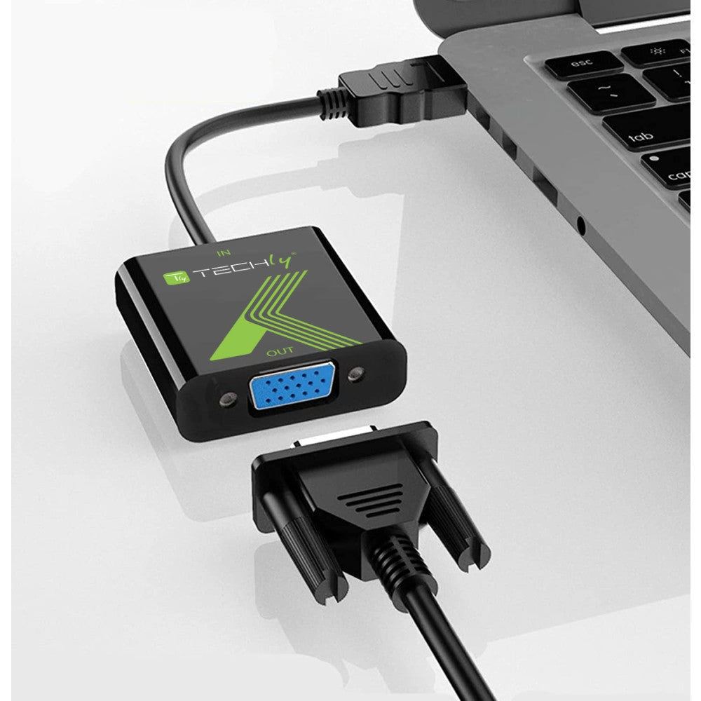 Adaptateur HDMI vers VGA + Jack 3.5mm, Mâle vers Femelle, 0,15 m, Noir