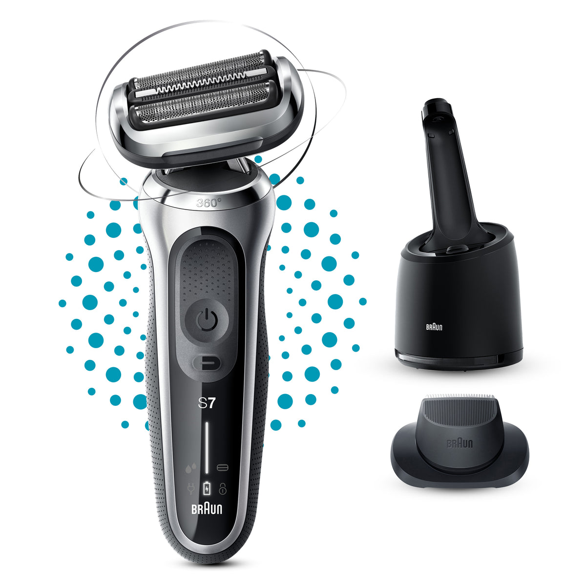 Braun Series 7 71-S7200cc Rasoir à grille Tondeuse Noir, Argent