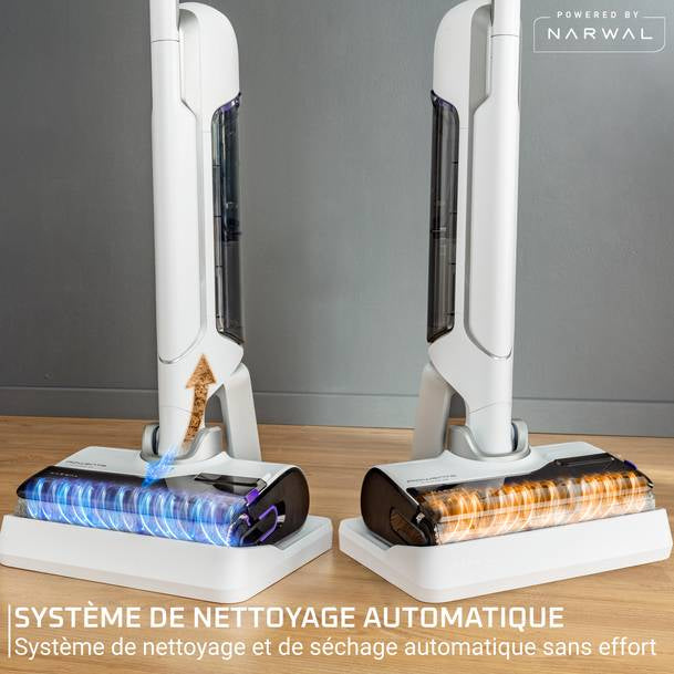 Rowenta X Clean 10 Aspirateur-balai 2 en 1 Batterie Sec&humide Sans sac 200 W Argent, Blanc