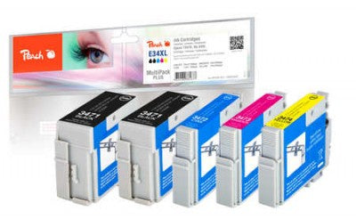 Peach Cartouches d'Encre PI200-631, Pack de 5, Noir, Cyan, Magenta, Jaune
