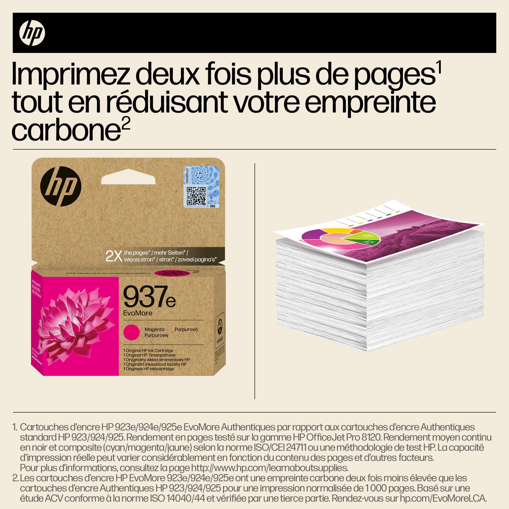 HP 937e Cartouche d’encre authentique Magenta EvoMore