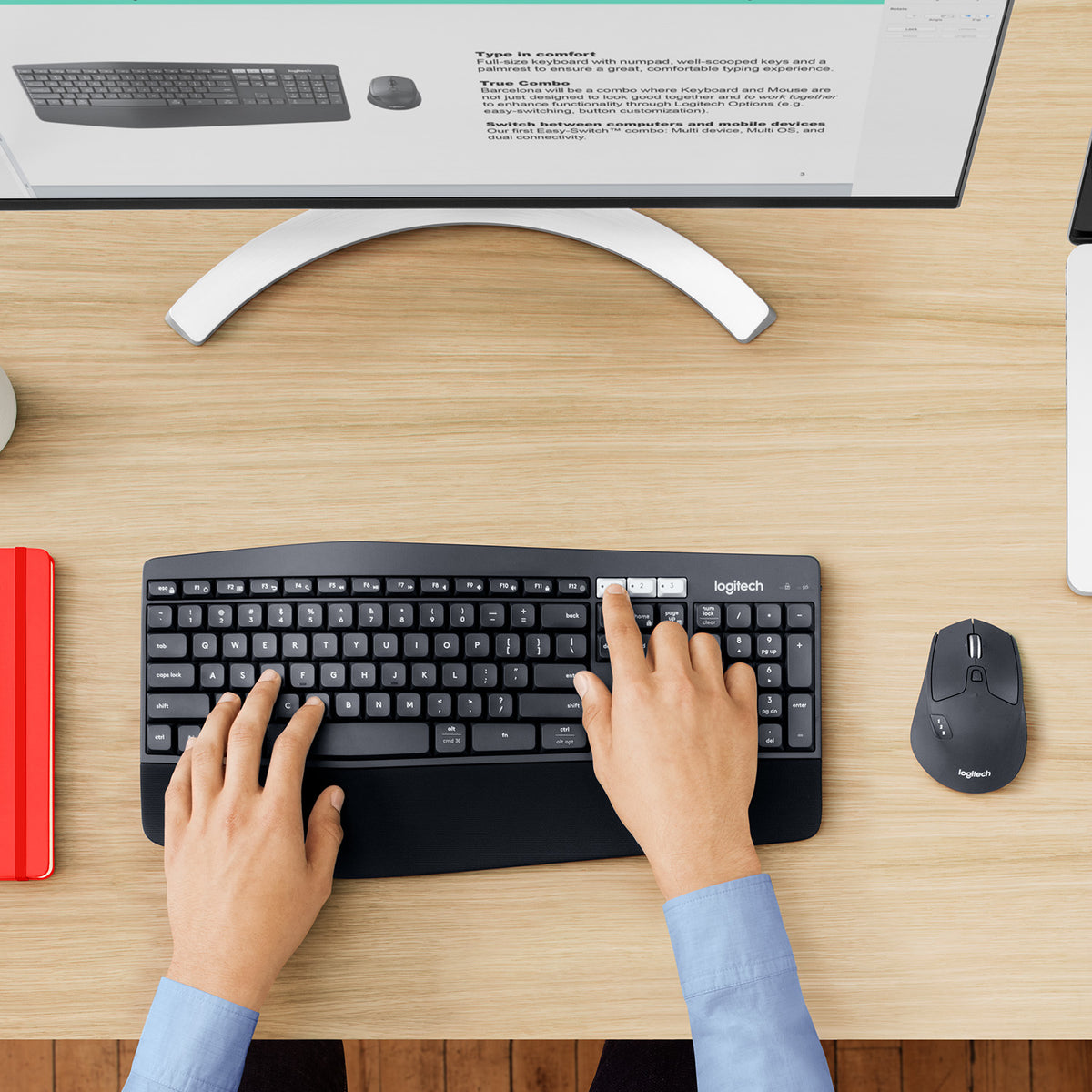Logitech MK850 Performance Ensemble Clavier et Souris Sans Fil, Disposition Allemande