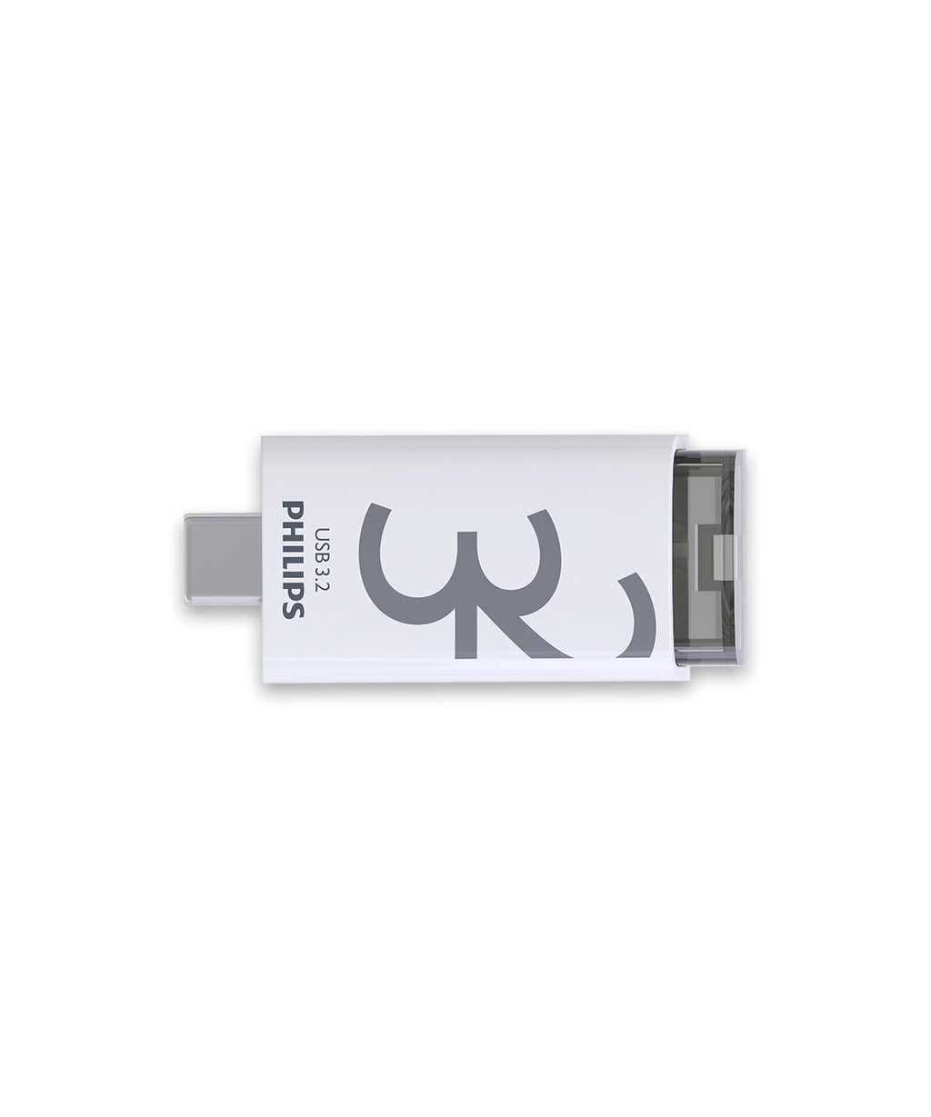Philips Click lecteur USB flash 32 Go USB Type-C 3.2 Gen 1 (3.1 Gen 1) Transparent, Blanc