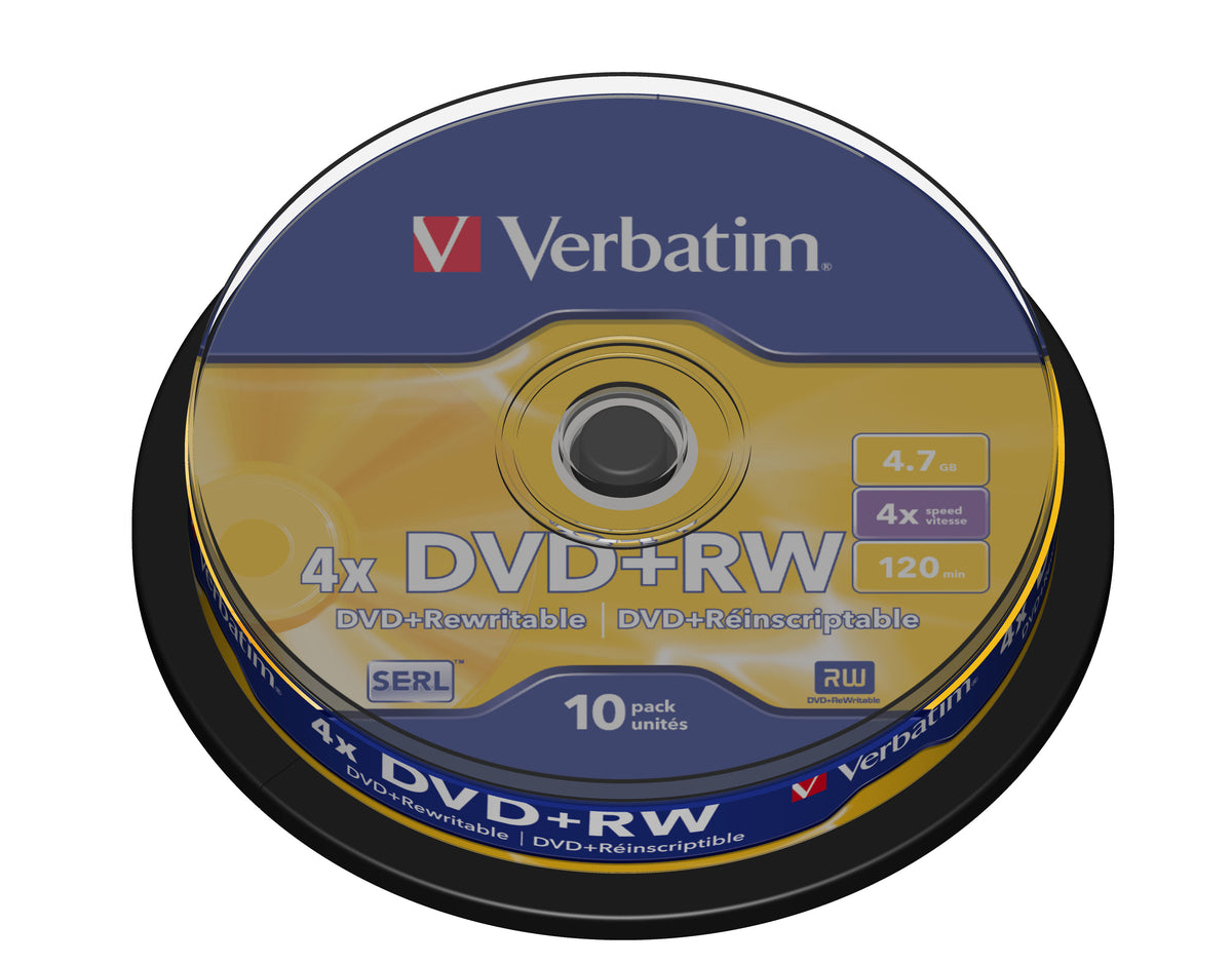 Verbatim DVD+RW Matt Silver 4,7 Go 10 pièce(s)