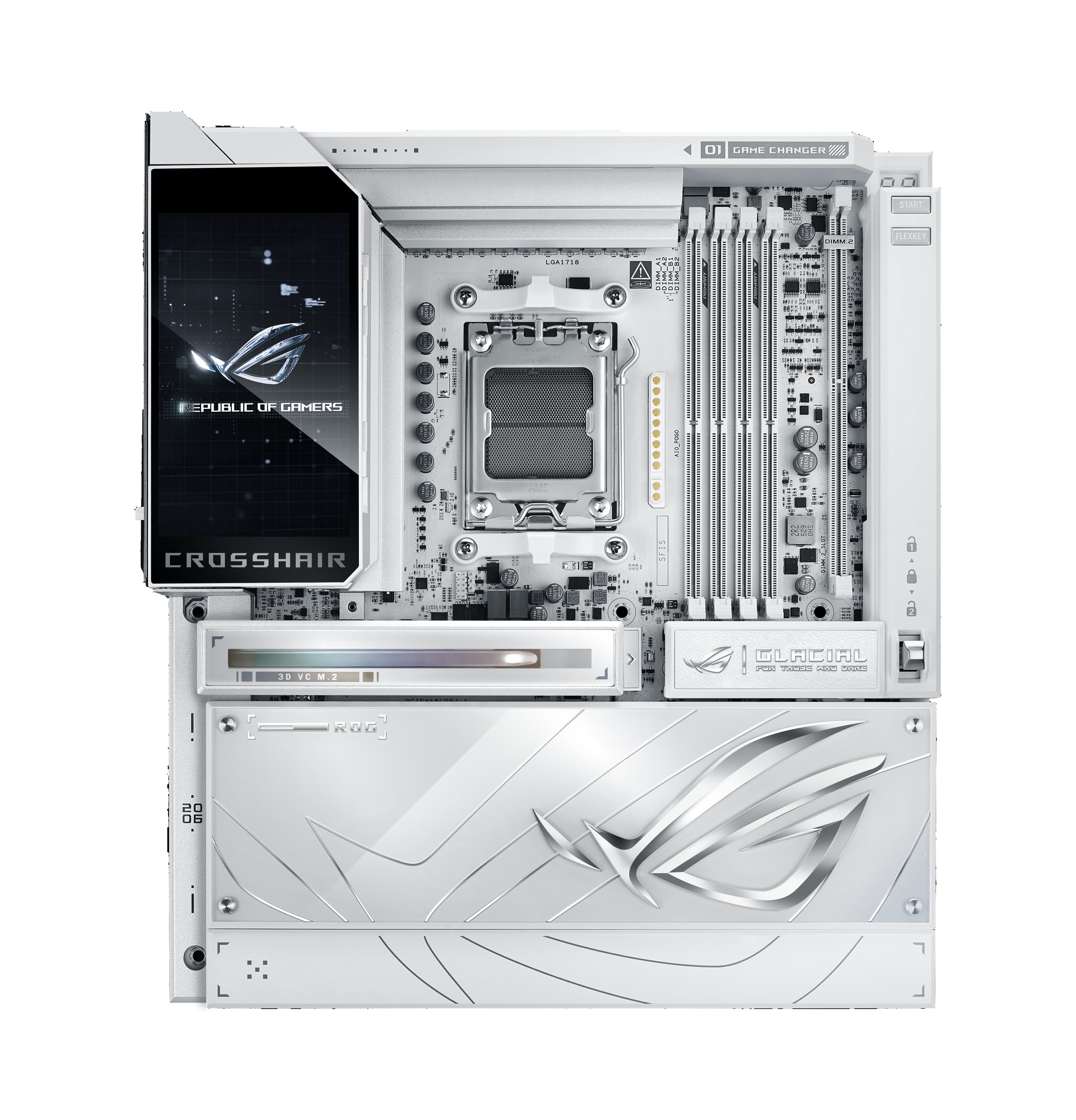 ASUS ROG CROSSHAIR X870E GLACIAL AMD X870E Emplacement AM5 ATX étendu