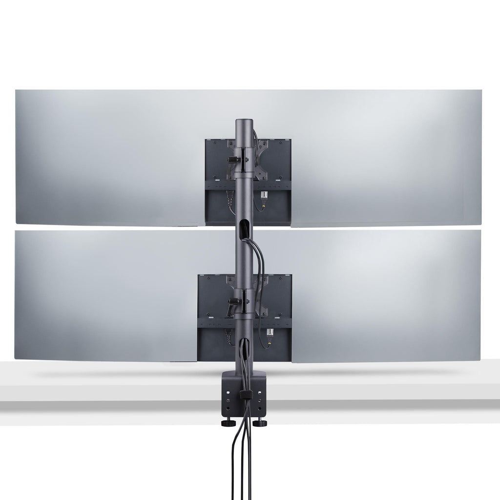 StarTech.com Support de Bureau pour 2 Moniteurs Empilés Verticalement jusqu'à 49", Capacité 32kg, Pince en C, VESA