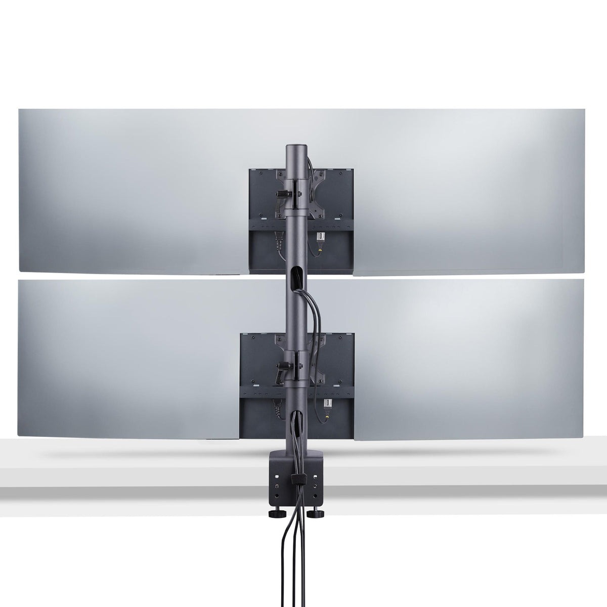StarTech.com Support de Bureau pour 2 Moniteurs Empilés Verticalement jusqu'à 49", Capacité 32kg, Pince en C, VESA