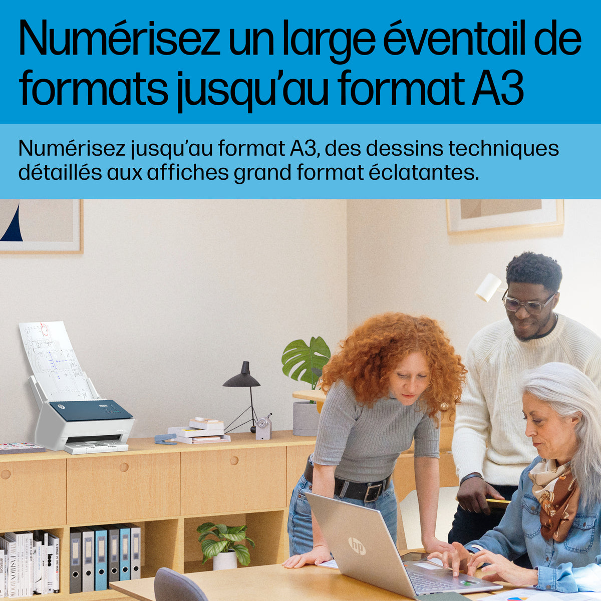 HP ScanJet Enterprise Flow 9000 s1 Scanner à défilement A3, jusqu’à 80ppm/160ipm, 600x 600 DPI