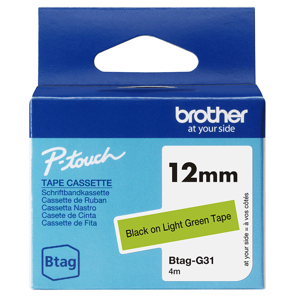 Brother BTAG-G31 ruban d'étiquette Noir sur vert
