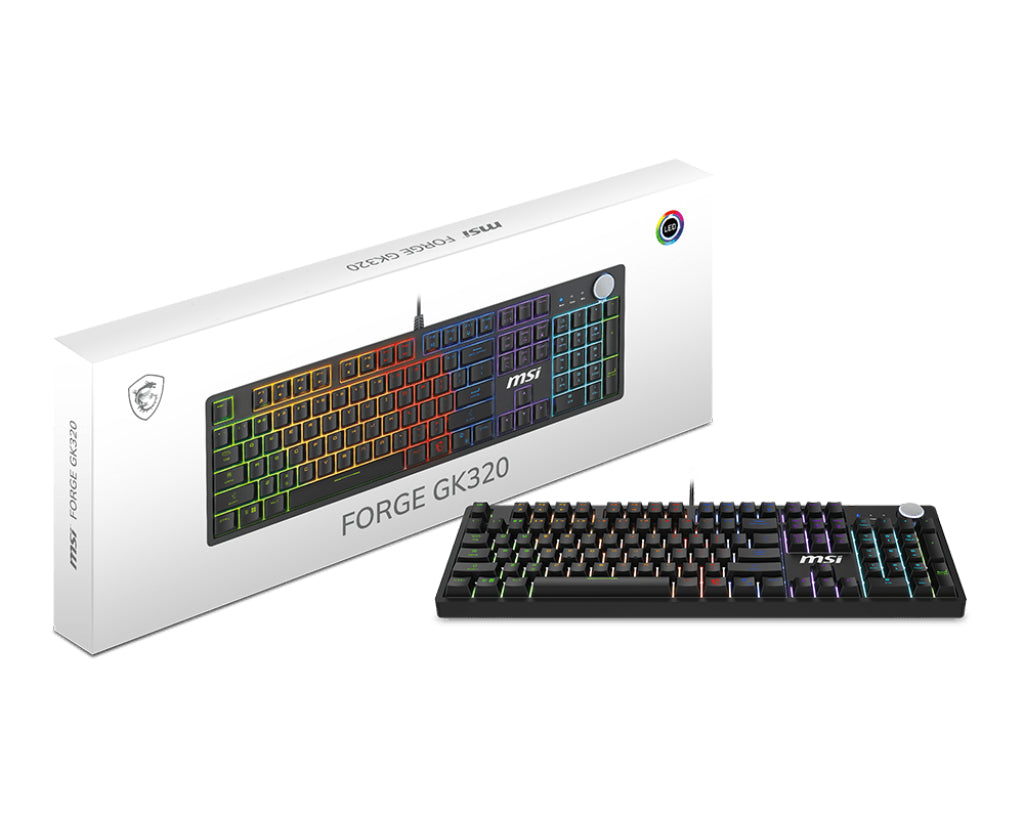 MSI Forge GK320 Red Clavier Gaming Mécanique USB QWERTY Anglais Noir