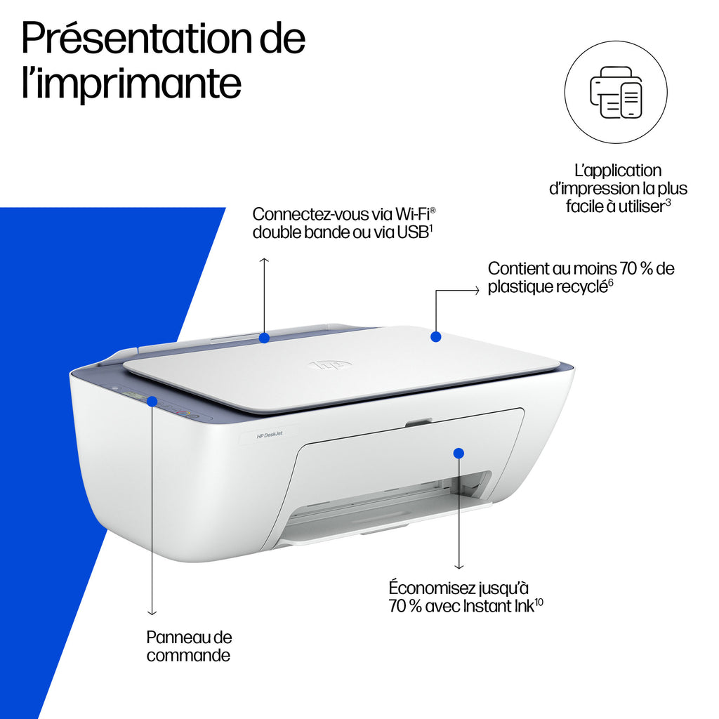HP DeskJet 2922 Sans fil All-in-One Couleur Imprimante