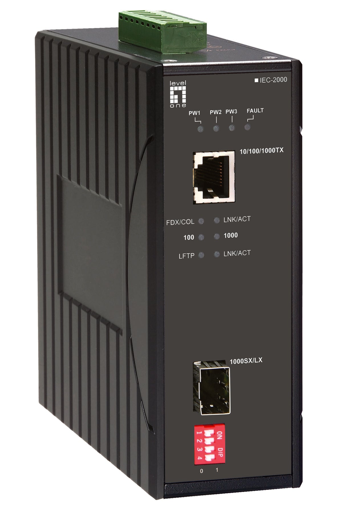 Convertisseur de Support Réseau IEC-2000 1000 Mbit/s, Noir
