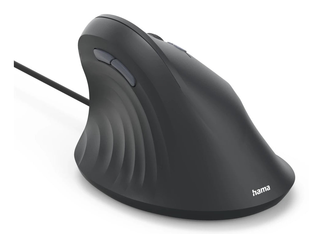 Hama ECM-500R Souris de Bureau Optique pour Droitier, USB Type-A, 1800 DPI, Noir