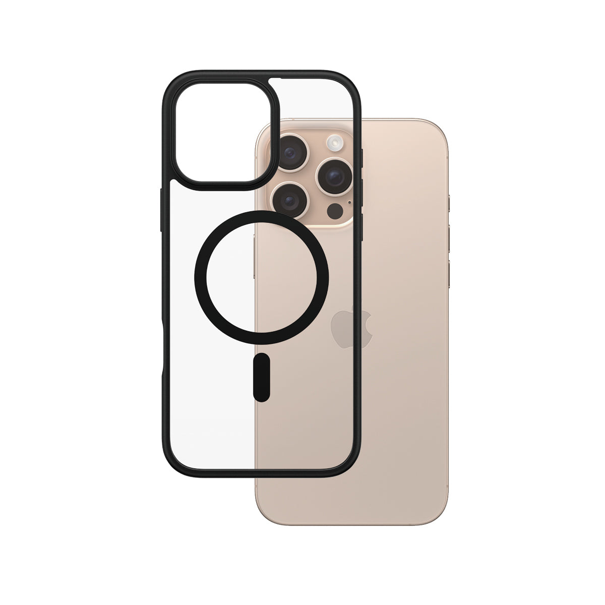 PanzerGlass HardCase Transparent avec MagSafe et Cadre Noir pour iPhone 16 Pro Max