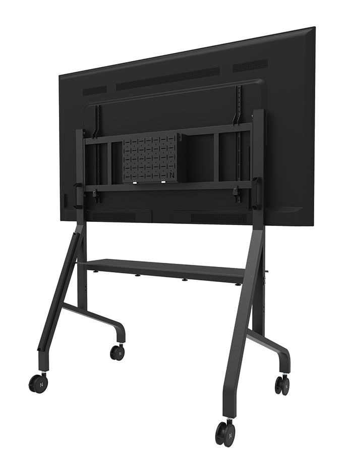 Neomounts FL50-575BL1 Support au sol mobile pour écran 65-115", Capacité 125 kg, Certifié TÜV