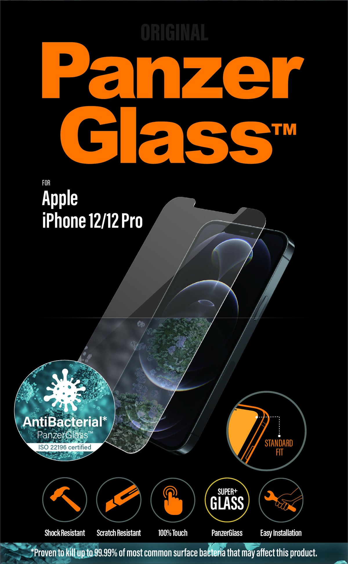 PanzerGlass Protection d'écran Standard Fit pour iPhone 12 et iPhone 12 Pro, Transparent