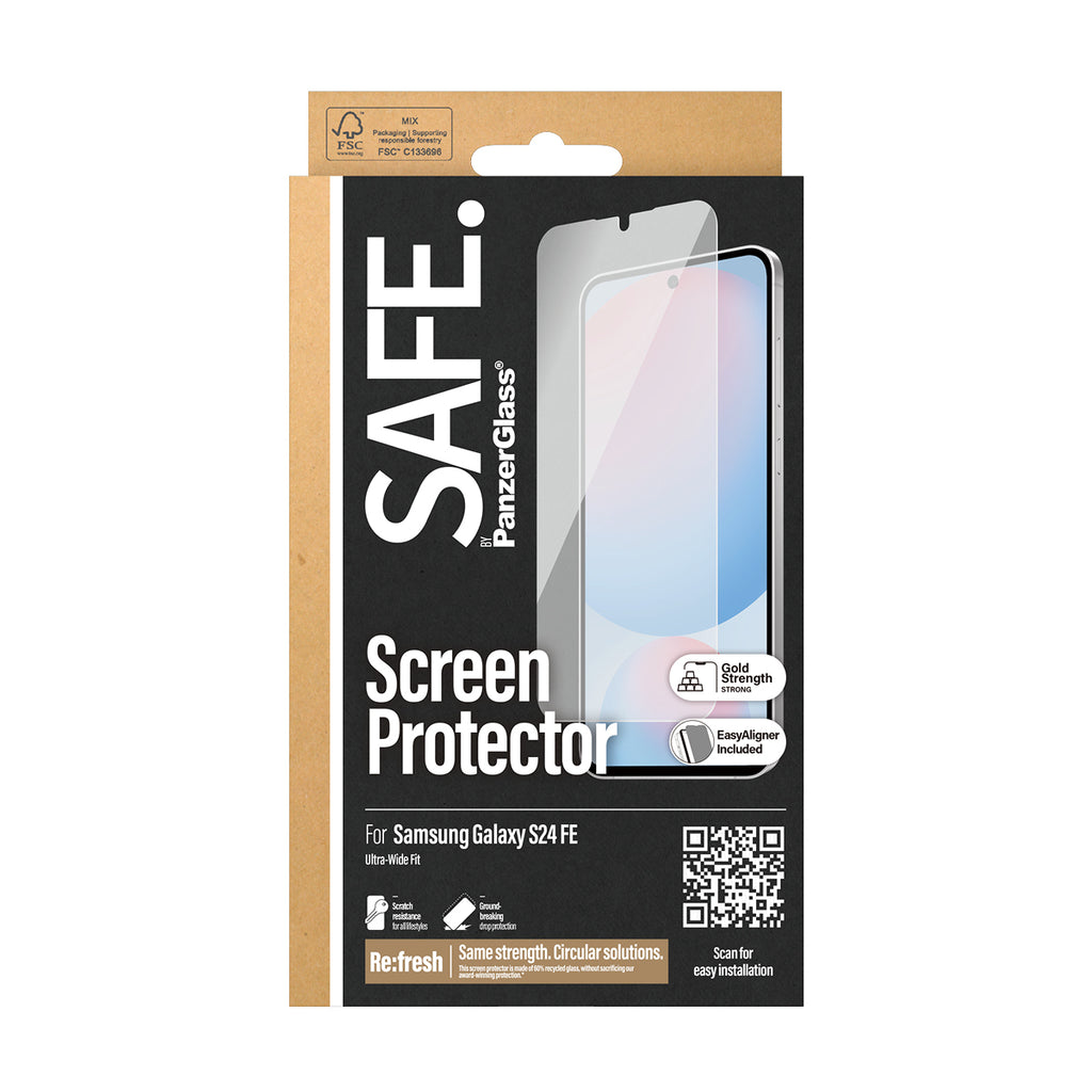 PanzerGlass PanzerGlass SAFE. by ® Screen Protector Samsung Galaxy S24 FE | Ultra-Wide Fit w. EasyAligner Protection d'écran transparent 1 pièce(s)