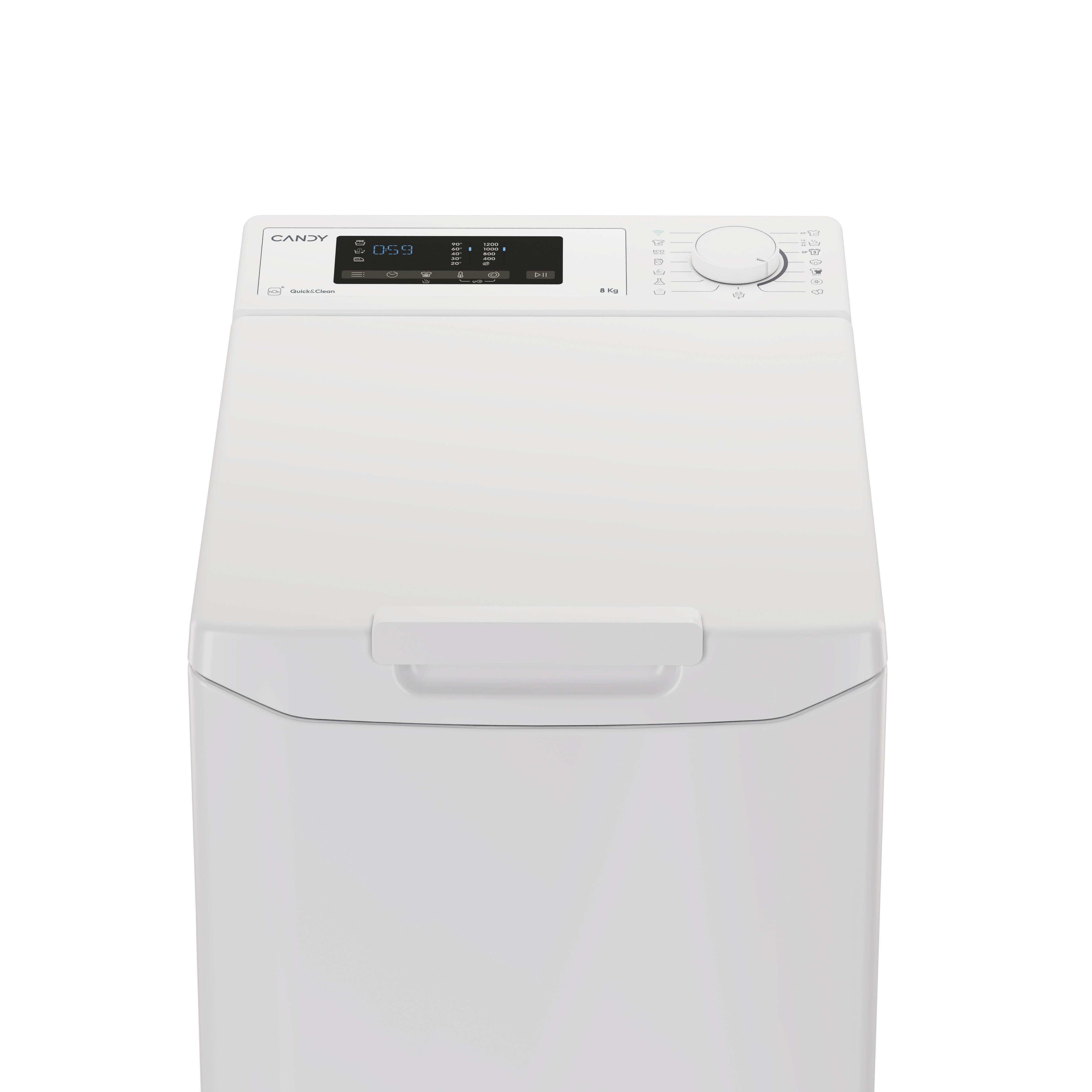 Candy TCA283D2-S machine à laver Charge par dessus 8 kg 1200 tr/min Blanc