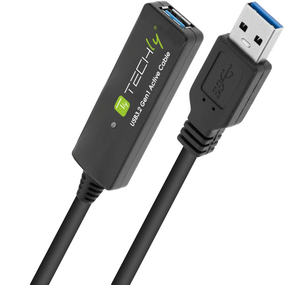 Câble USB 3.2 Gen 1 (3.1 Gen 1) USB-A vers USB-A, 10 m, Noir, ICUR30100G