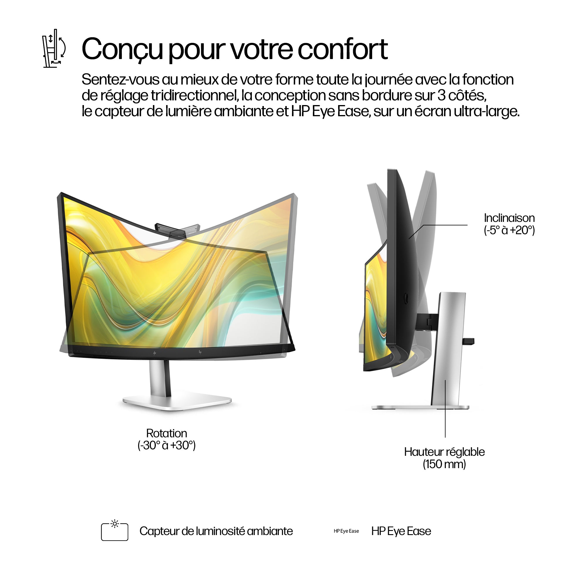 HP Series 5 Pro Écran pour visioconférence WQHD USB-C 34 pouces – 534pm