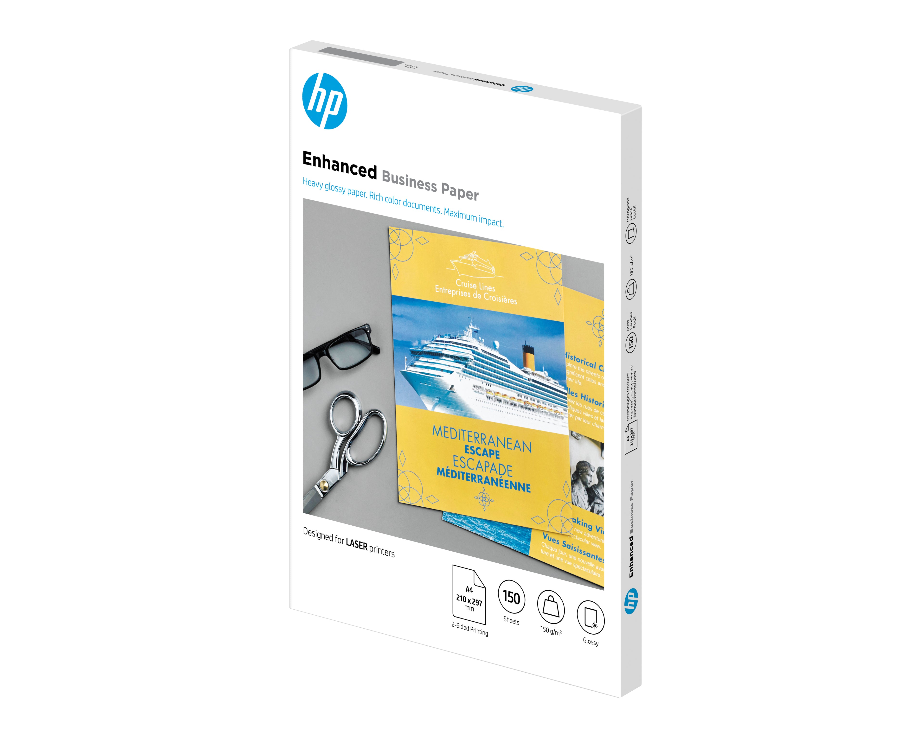 HP Papier Enhanced Business, brillant, 150 g/m2, A4 (210 x 297 mm), 150 feuilles