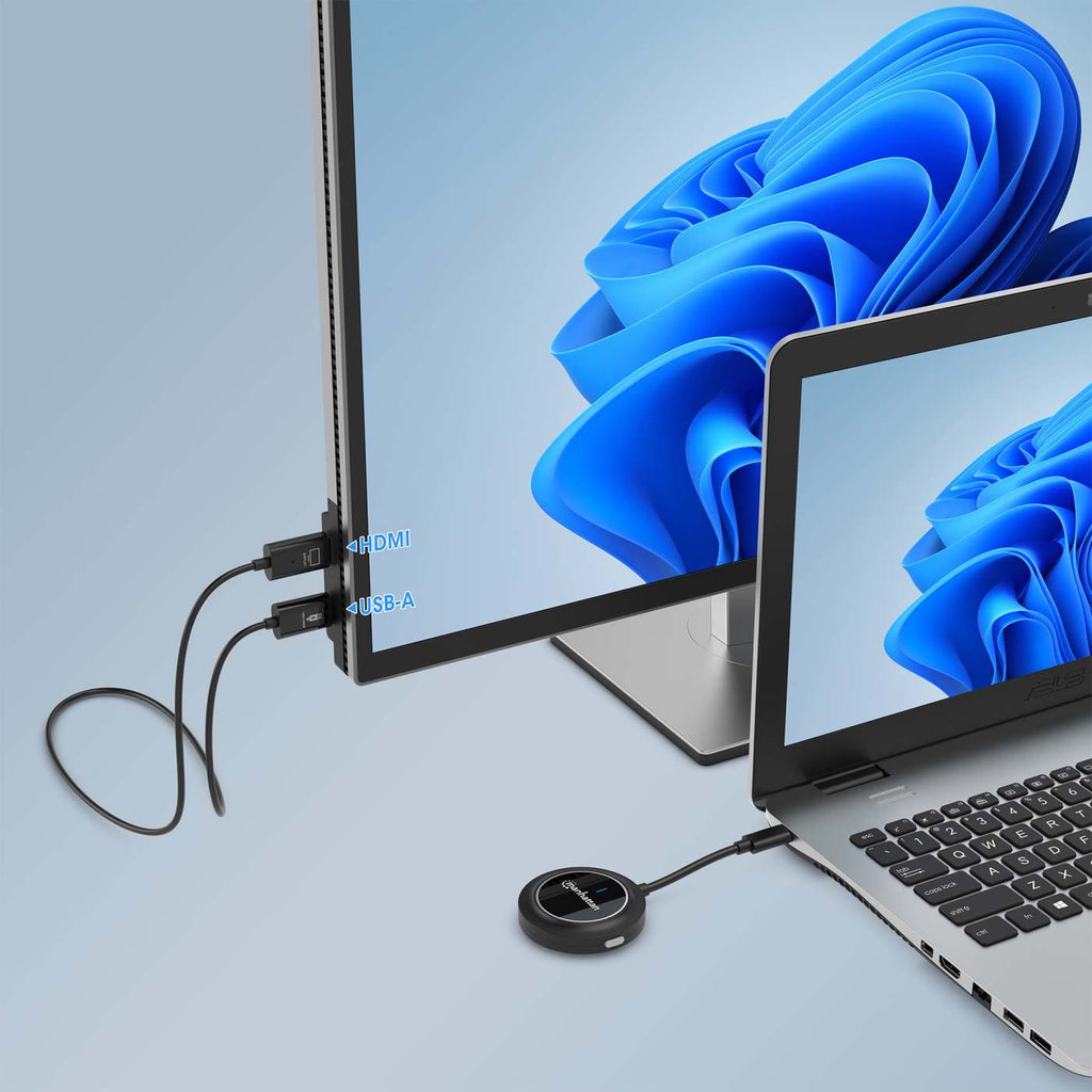 Manhattan Kit de présentation sans fil HDMI 1080p, ensemble de 2 pièces avec récepteur HDMI et émetteur USB-C type dongle, pour diffusion vidéo sans fil depuis un ordinateur portable, une tablette ou un smartphone vers un téléviseur ou un projecteur 