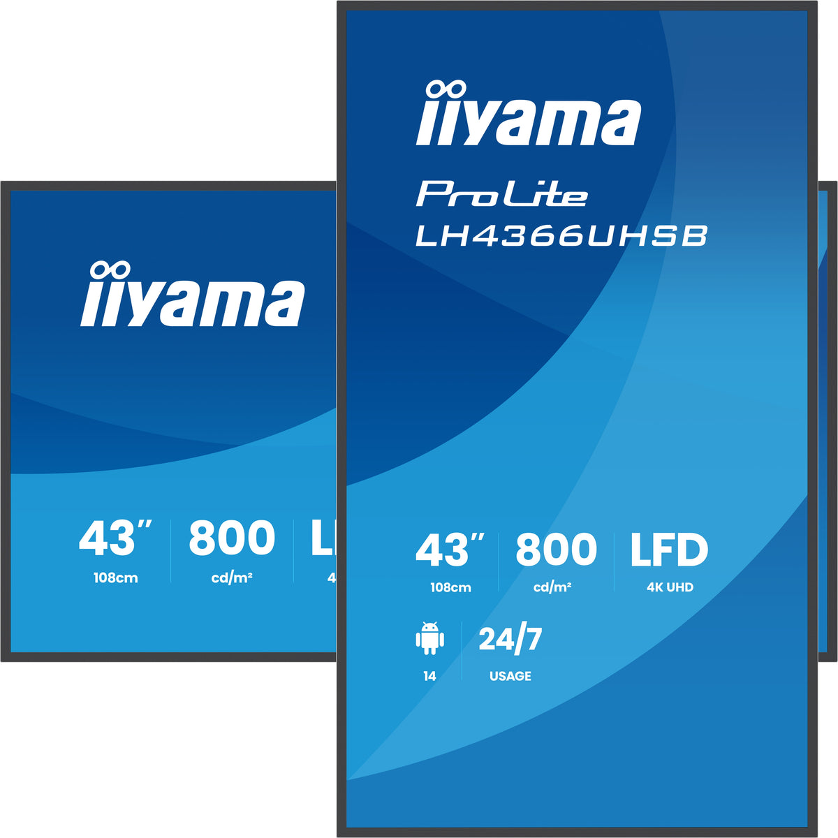 iiyama LH4366UHSB-B1AG Écran d'affichage dynamique Écran plat de signalisation numérique 109,2 cm (43") LCD Wifi 800 cd/