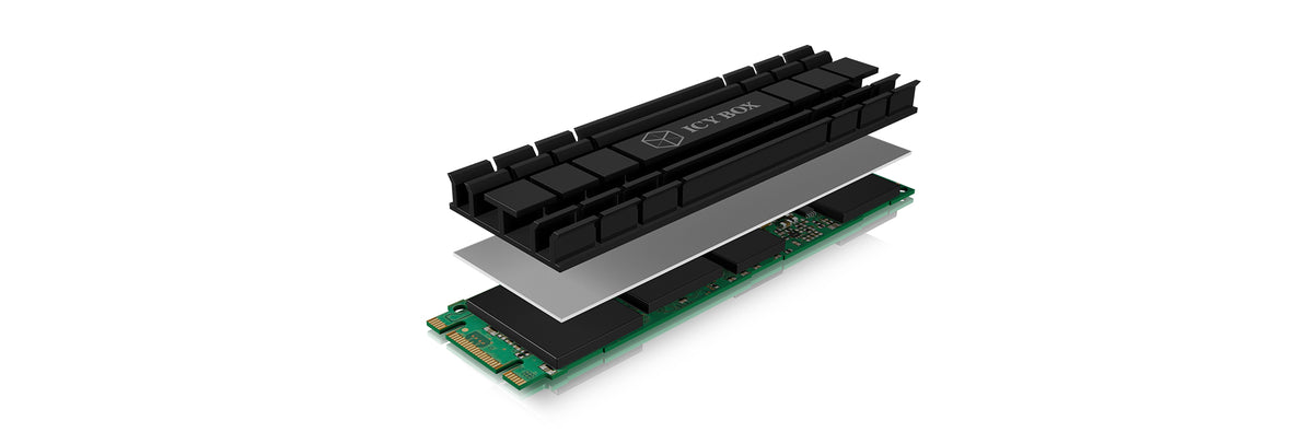ICY BOX IB-M2HS-701 M.2 NVMe SSD Dissipateur thermique/Radiateur Noir 1 pièce(s) - vue 3