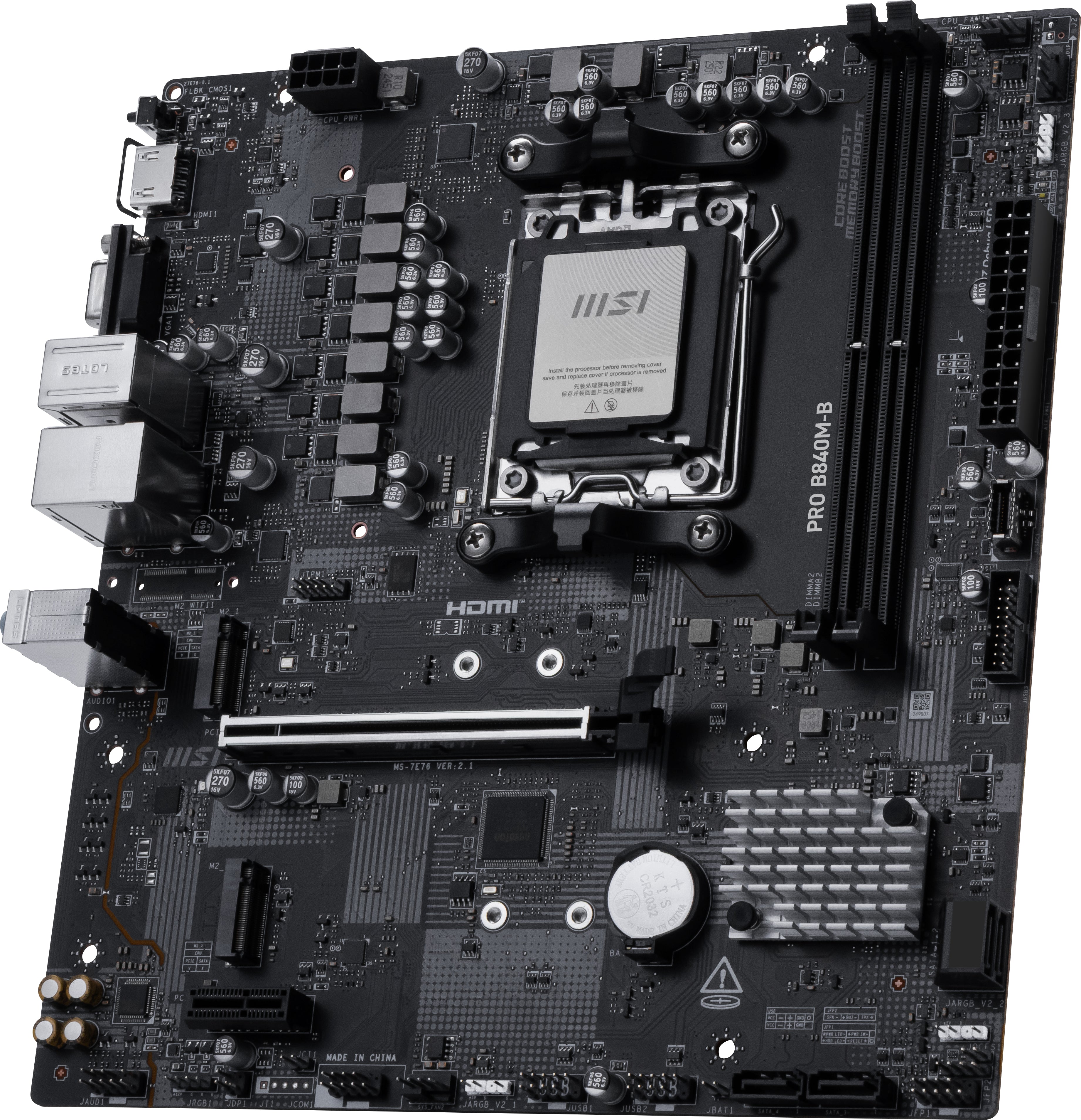 MSI PRO B840M-B carte mère AMD B840 Emplacement AM5 micro ATX