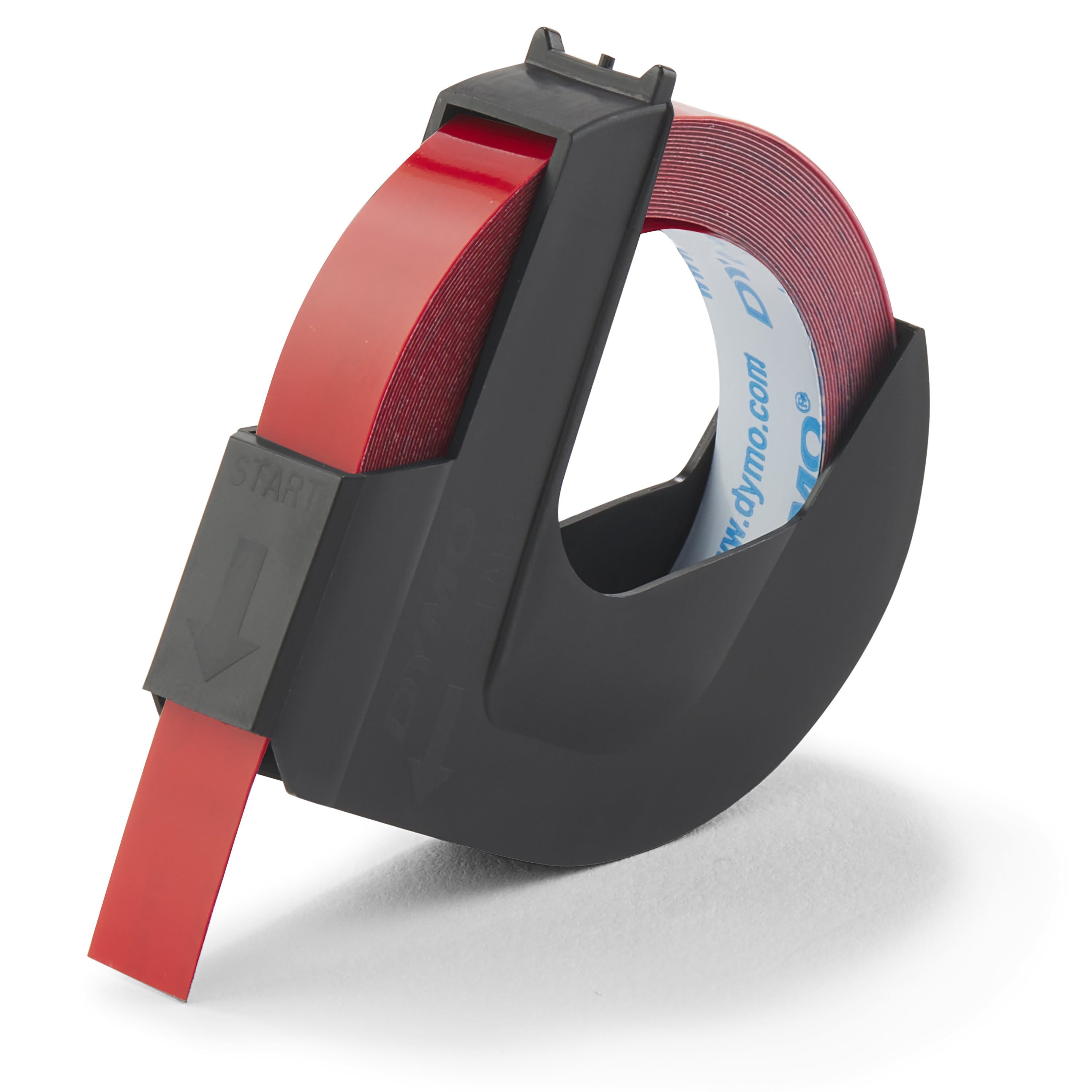 DYMO Ruban de Marquage 3D Authentique | 9 mm x 3 m | impression en blanc sur fond rouge | autocollantes de marquage en vinyle | Lot de 1