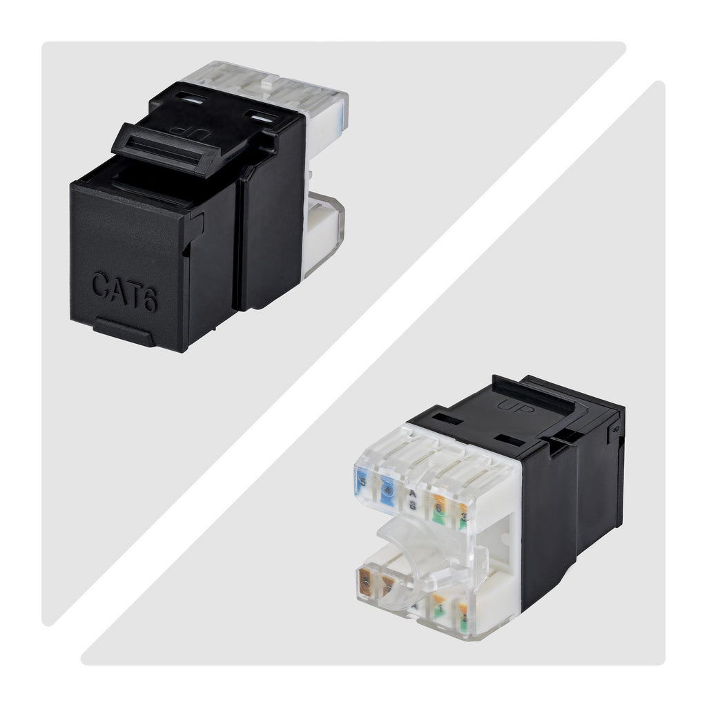 StarTech.com Jack Keystone Cat6, Lot de 24 Prises Ethernet RJ45 Keystone, Prise Murale UTP Cat6, Connecteur à 180 Degrés