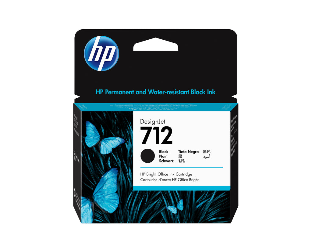 HP Cartouche d'encre DesignJet 712, noir, 80 ml
