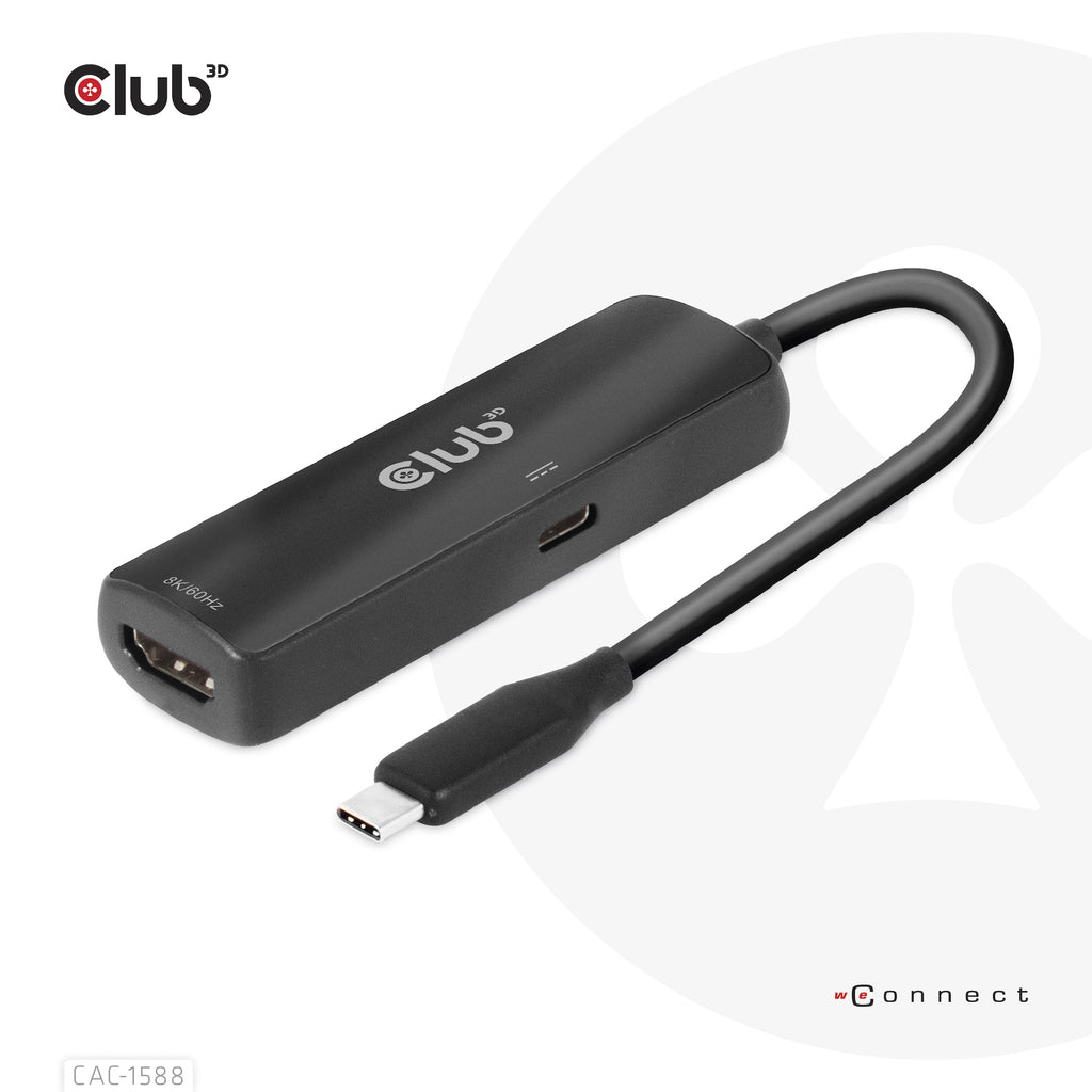 CLUB3D CAC-1588 Adaptateur Câble Vidéo USB Type-C vers HDMI, Noir, 0,17 m
