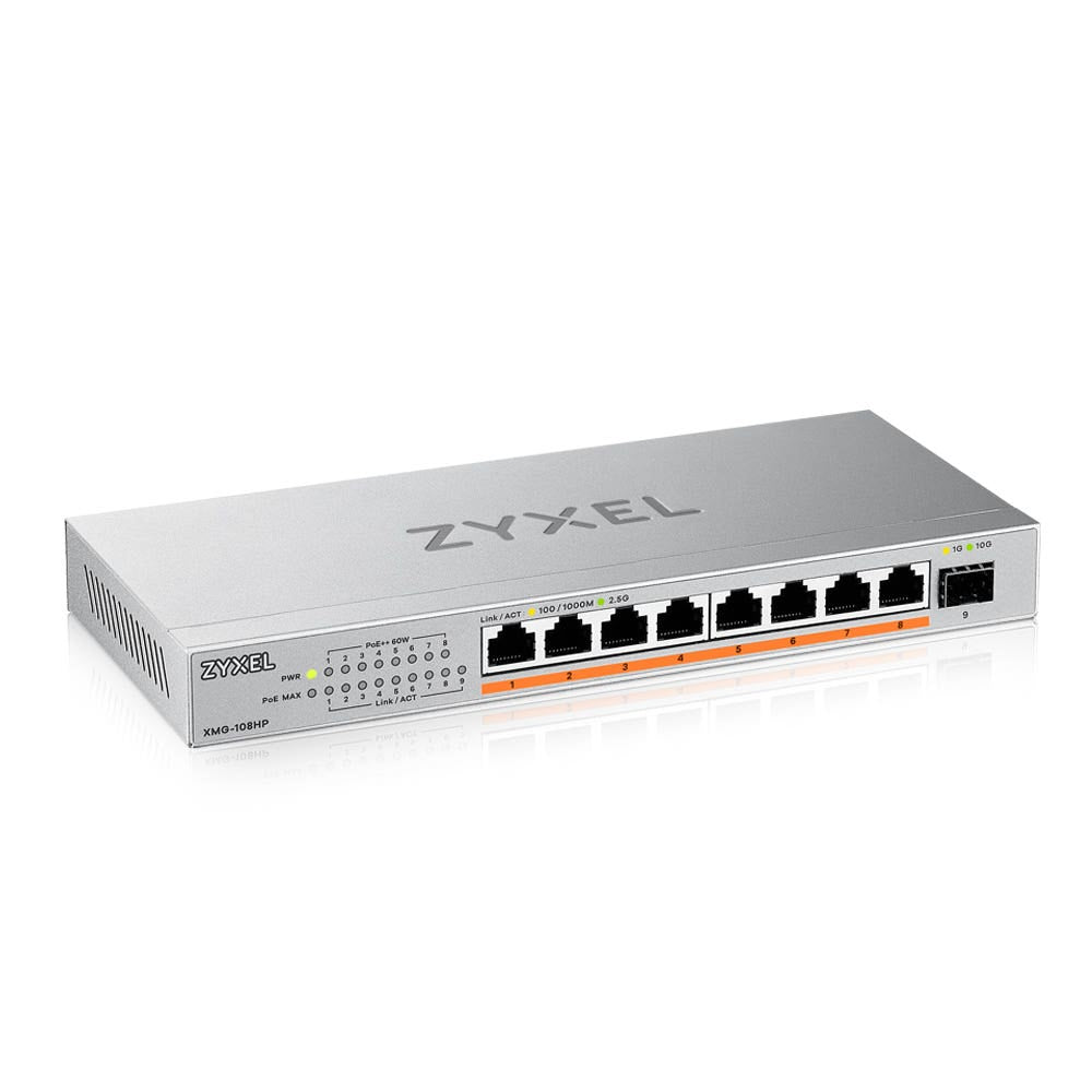 Zyxel XMG-108HP Switch Non-géré 2.5G Ethernet PoE, 8 Ports RJ-45