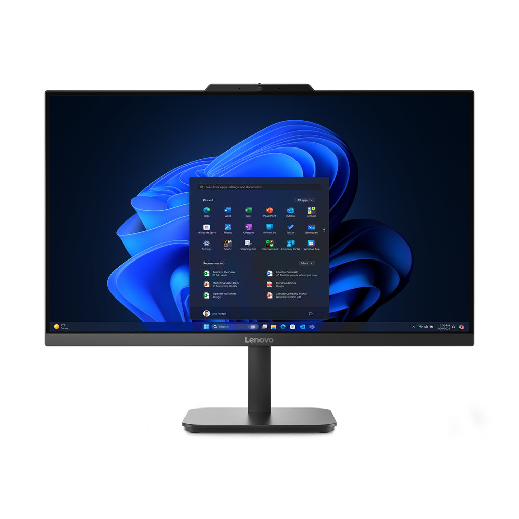 Lenovo V100 Intel® N N100 60,5 cm (23.8") 1920 x 1080 pixels PC All-in-One 16 Go DDR5-SDRAM 512 Go SSD Windows 11 Pro Wi-Fi 6 (802.11ax) Noir