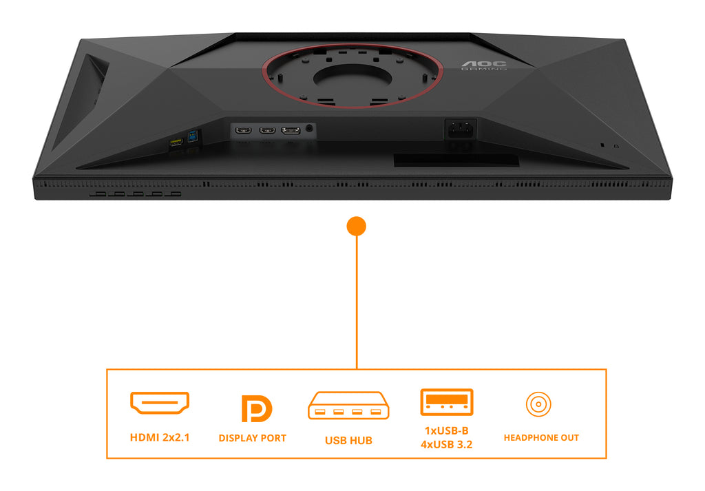 AOC G4 U27G4XM Écran Gaming 27" 4K UHD MiniLED 3840 x 2160 pixels, 160Hz, 1ms, Noir et Rouge