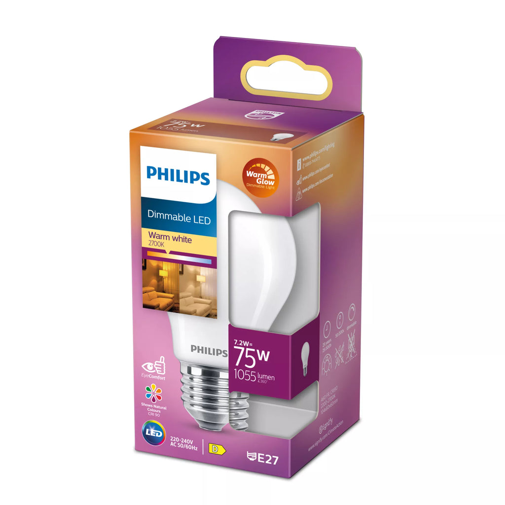 Philips Ampoule dépolie à filament 75 W A60 E27