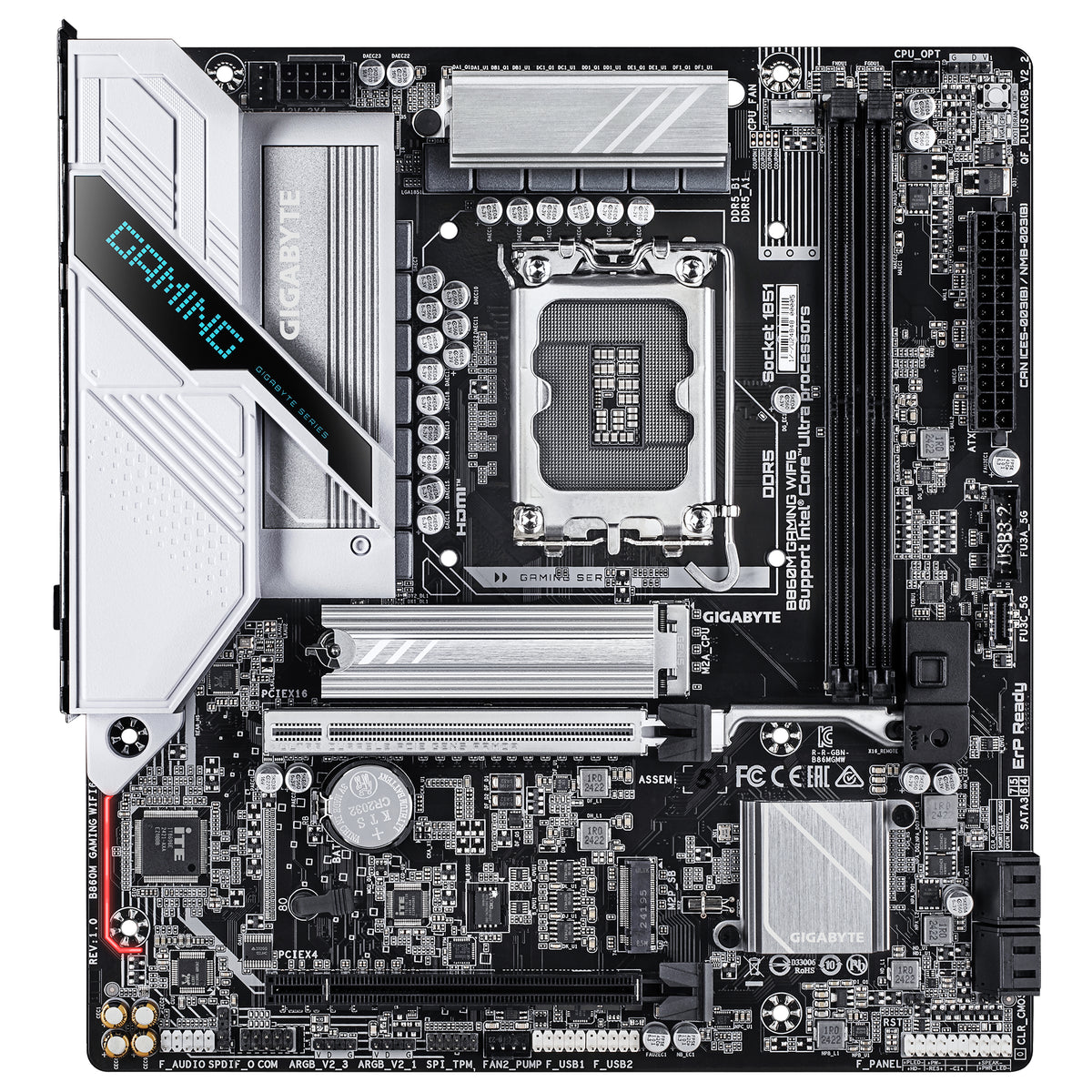 GIGABYTE B860M GAMING WIFI6 Carte Mère - Intel Core Ultra Series CPUs, 8+1+2 Phases VRM, jusqu’à 9066MHz DDR5, 1xPCIe 5.