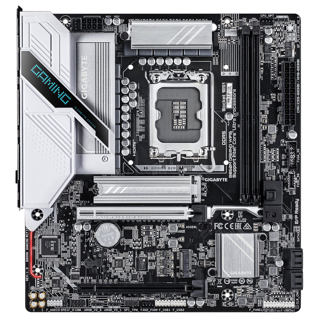GIGABYTE B860M GAMING WIFI6 Carte Mère - Intel Core Ultra Series CPUs, 8+1+2 Phases VRM, jusqu’à 9066MHz DDR5, 1xPCIe 5.0 + 1xPCIe 4.0 M.2, 2.5GbE LAN, WIFI 6, USB 3.2 Gen 1 - vue 2