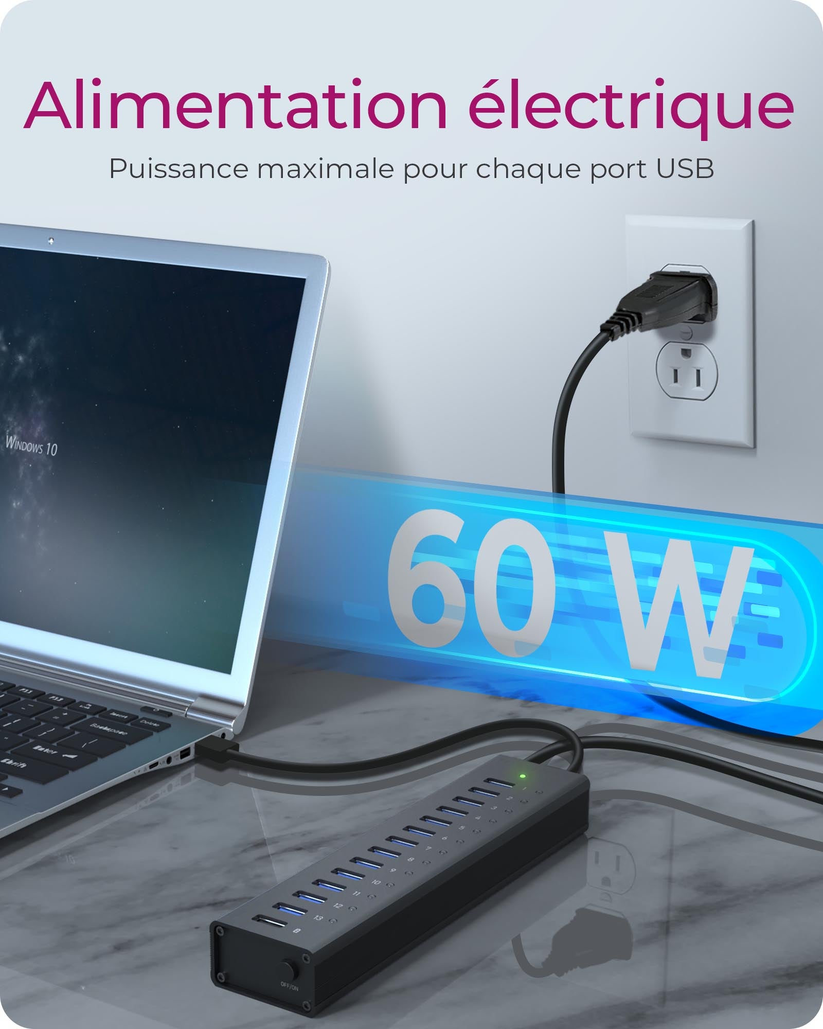 ICY BOX IB-AC6113 USB 3.2 Gen 1 (3.1 Gen 1) Type-B 5000 Mbit/s Noir