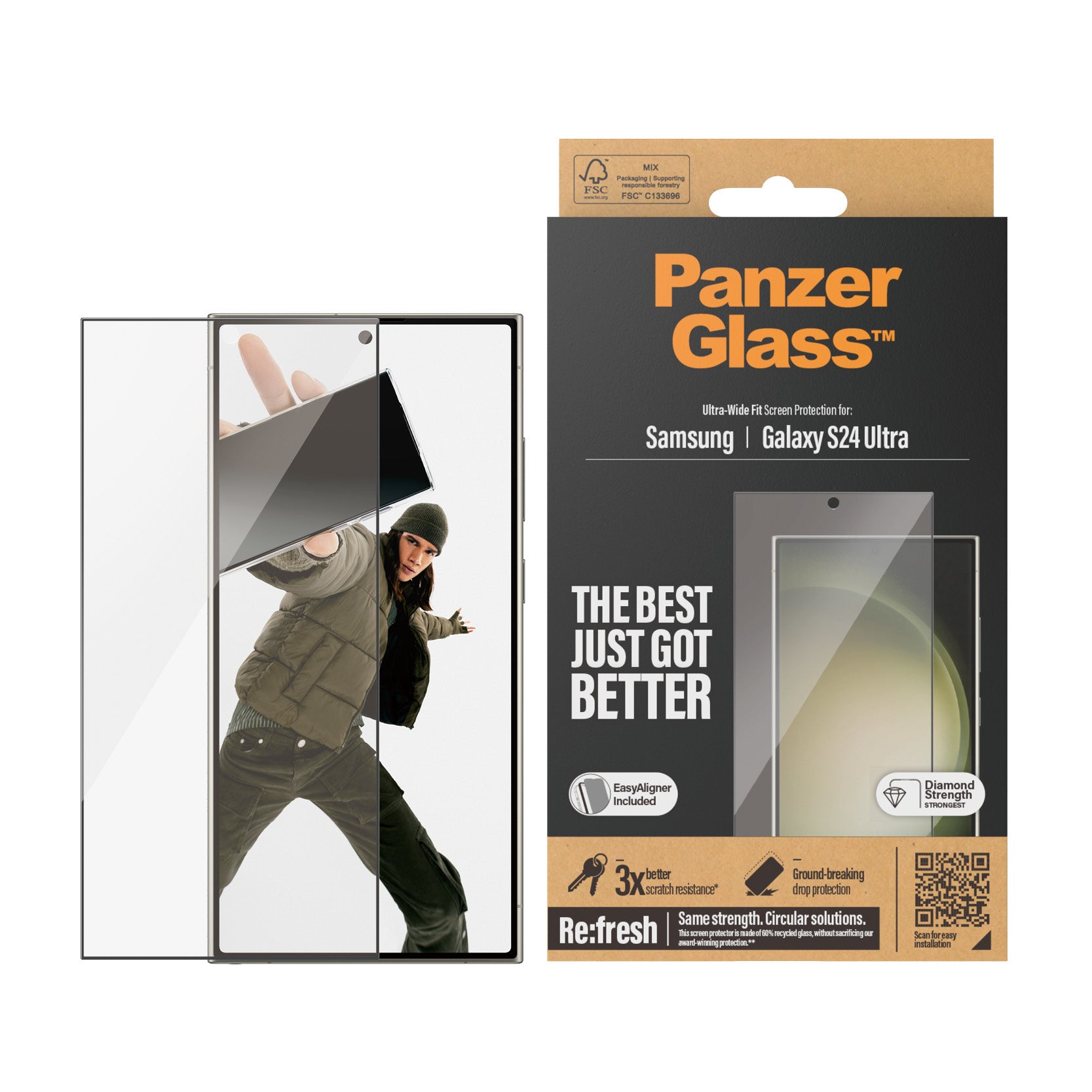 PanzerGlass ® Screen Protector Samsung Galaxy S24 Ultra | Ultra-Wide Fit w. EasyAligner Protection d'écran transparent 1 pièce(s)