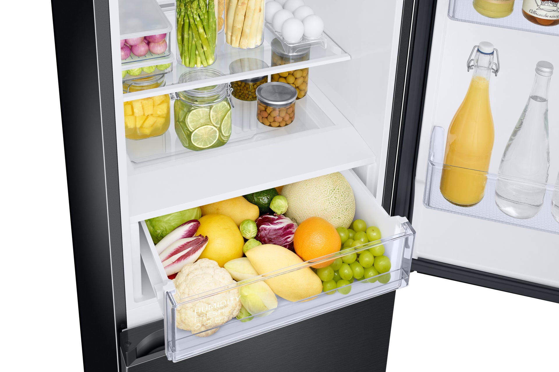 Samsung Réfrigérateur Combiné Bespoke AI - Noir- No Frost : élimine l'accumulation de glace - 344L - Classe E -RB34C600EBN