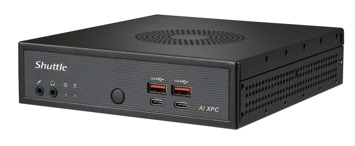 Shuttle Slim AI PC DN11H5 Intel Core Ultra 5 125H, Intel Arc graphics, 2xHDMI, 2x DP, 4x 2.5Gbit LAN, VESA, 24/7 - vue 4